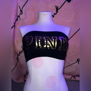 Pink swim bandeau top